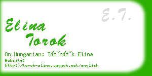 elina torok business card